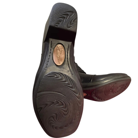 Earth Origins Mallory Black Leather Ruched Ankle Boots Leather Women size 5.5M - Picture 14 of 15